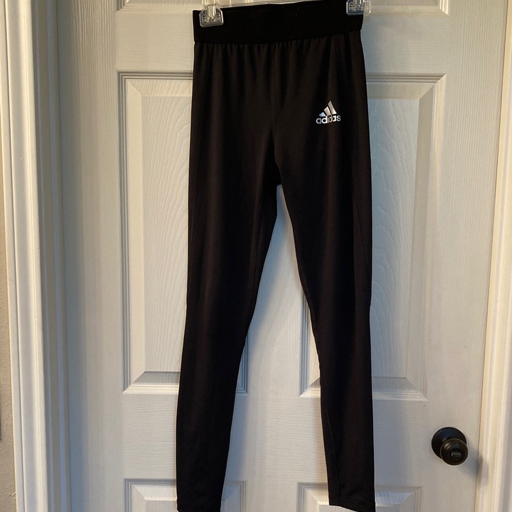 Adidas Black Leggings with White Logo
